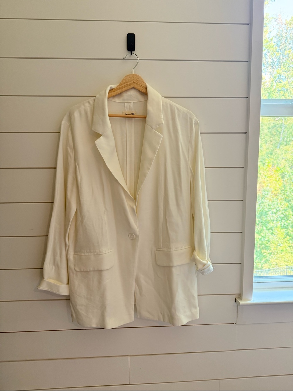Open Edit Oversized Cream Ivory Blazer Size Medium